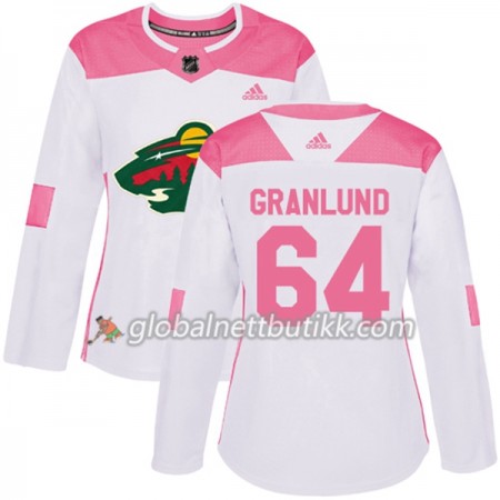 Minnesota Wild Hockeydrakt Mikael Granlund 64 2017-2018 Hvit Rosa Fashion Adidas Authentic - Dame